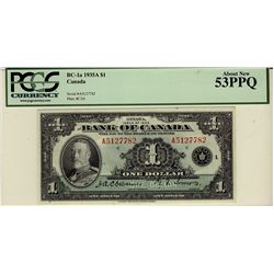 1935 $1 BC-1a  #A5127782 PCGS AU53PPQ