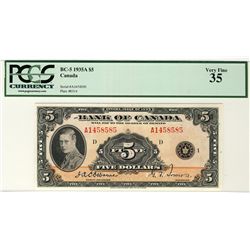 1935 $5 BC-5 A1458585 PCGS VF35, Very nice and clean.