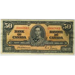 1937 $50 BC-26a A/H0047643 PMG VF25