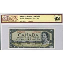 1954 $20 BC-33a #AE2752036 BCS CH UNC63.