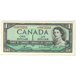 1954 $1 BC-37cA *C/F0672243 PCGS UNC66PPQ.