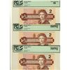 Image 1 : 1986 $2 BC-55a AUK2251689; AUH4504020; BC-55b AUL4947940 lot of 3 notes all PCGS AU58 PPQ