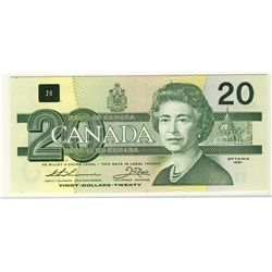 1991 $20 BC-58a-ii Low Serial Number #AIA0000927 PCGS UNC67PPQ.