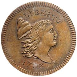 1796 Liberty Cap 1/2C. Pole PCGS MS66 BR