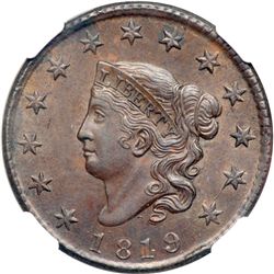 1819 N-10 R4 NGC graded MS62 Brown