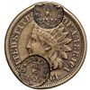 Image 1 : 1861 Indian Cent Double Counterstamp. EF