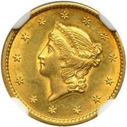 1849 $1 Gold Liberty. Open Wreath