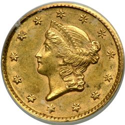 1852 $1 Gold Liberty PCGS AU53