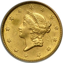 1853 $1 Gold Liberty PCGS MS62
