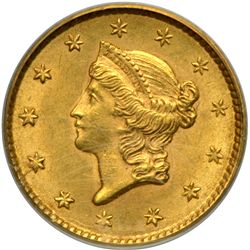 1853 $1 Gold Liberty PCGS MS62