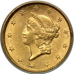 1854 $1 Gold Liberty PCGS MS61