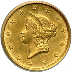 1854 $1 Gold Liberty PCGS AU53