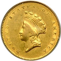 1854 $1 Gold Indian PCGS EF45