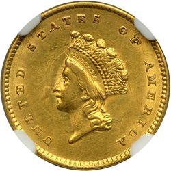 1854 $1 Gold Indian