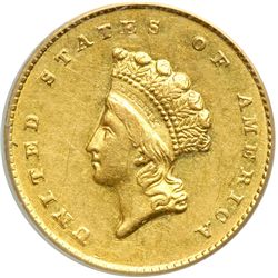 1855-O $1 Gold Indian