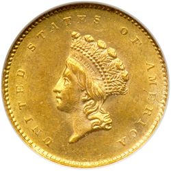 1856-S $1 Gold Indian NGC MS63