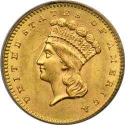 1861 $1 Gold Indian PCGS MS63