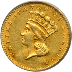 1861 $1 Gold Indian PCGS AU55