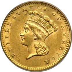 1862 $1 Gold Indian PCGS AU58