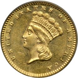 1873 $1 Gold Indian. Open 3