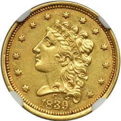 1839-C $2.50 Classic Head NGC AU55