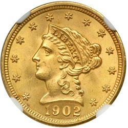 1902 $2.50 Liberty NGC MS66