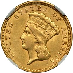 1856 $3 Gold