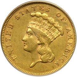 1860 $3 Gold