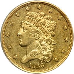 1836 $5 Classic Head
