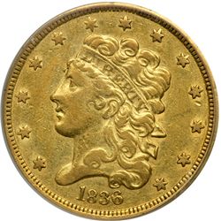 1836 $5 Classic Head PCGS EF40