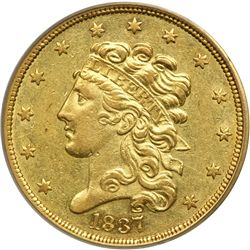 1837 $5 Classic Head