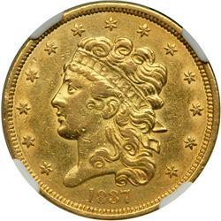 1837 $5 Classic Head