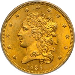 1838 $5 Classic Head