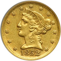 1852-D $5 Liberty