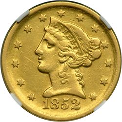 1852-D $5 Liberty