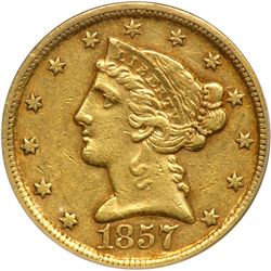1857-C $5 Liberty