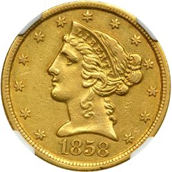 1858-C $5 Liberty