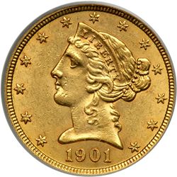 1901 $5 Liberty
