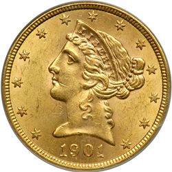 1901-S $5 Liberty