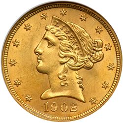 1902 $5 Liberty NGC MS63