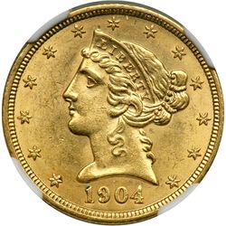 1904 $5 Liberty NGC MS63