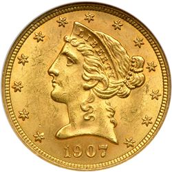 1907-D $5 Liberty NGC MS63