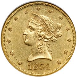 1854-S $10 Liberty NGC AU58