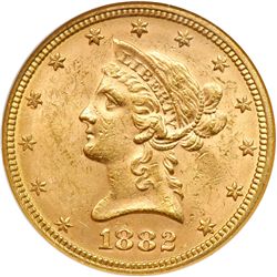 1882 $10 Liberty NGC MS63