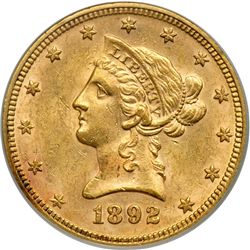 1892 $10 Liberty PCGS MS62