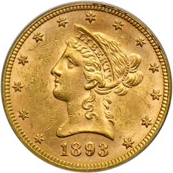 1893 $10 Liberty PCGS MS62