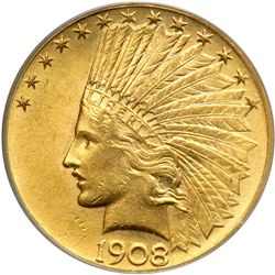 1908 $10 Indian. Motto