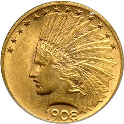 1908 $10 Indian. Motto