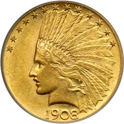 1908 $10 Indian. Motto