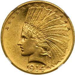 1914 $10 Indian NGC MS62